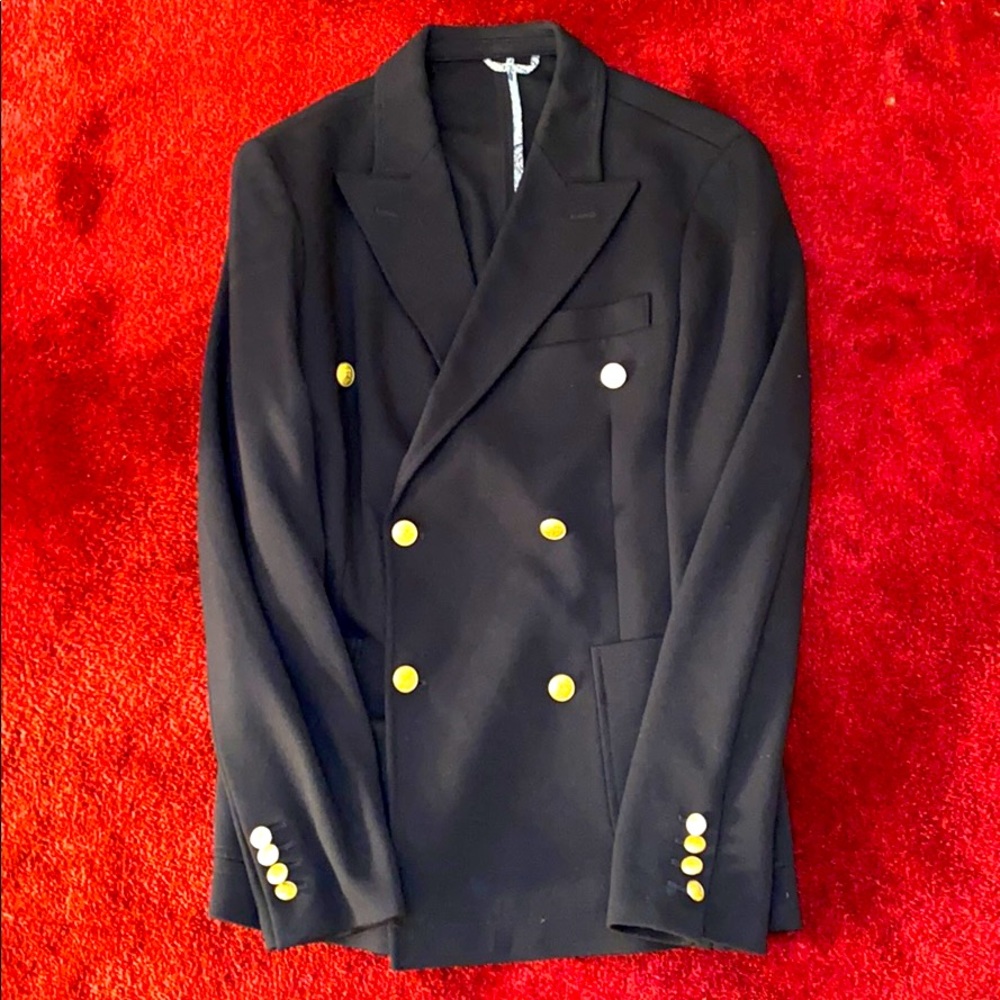 Zara Man Size 38 Navy With Gold Buttons Blazer